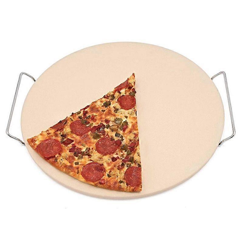 13 Inch Pizza Stone for Baking Pizza Tools Oven&BBQ Grill Baking Slab Kitchen Bread Tray with Suppo