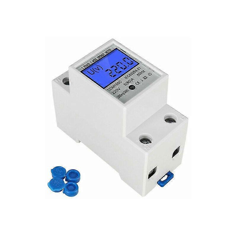 Digital Electricity Meter - DIN 80A 220V DIN LCD Intermediate/Current Meter with S0 Interface