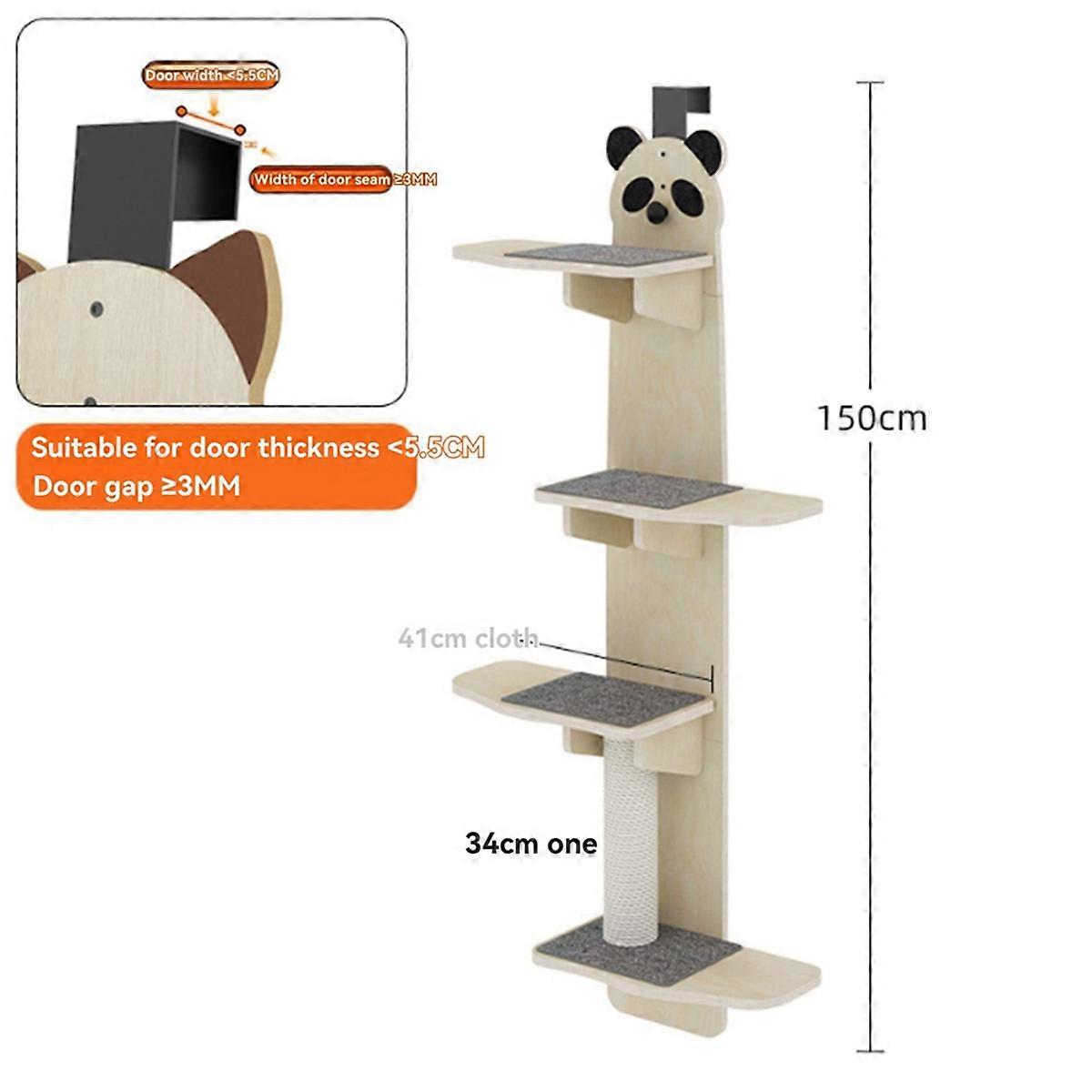 4-Levels Door Hanging Cat Climber Door Vertical Cat Rack B