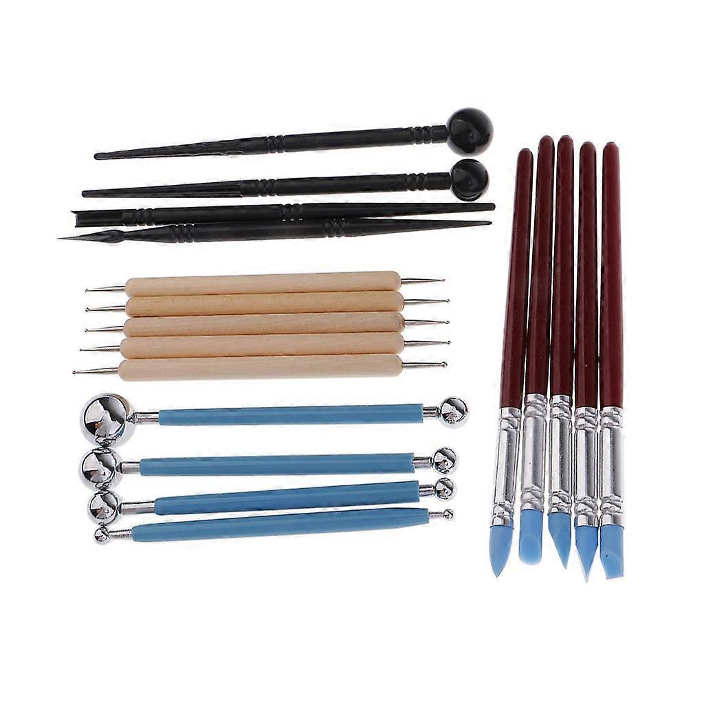 18pcs/set Pottery Ceramic Polymer Clay Dotting Sculpting Modeling Tools
