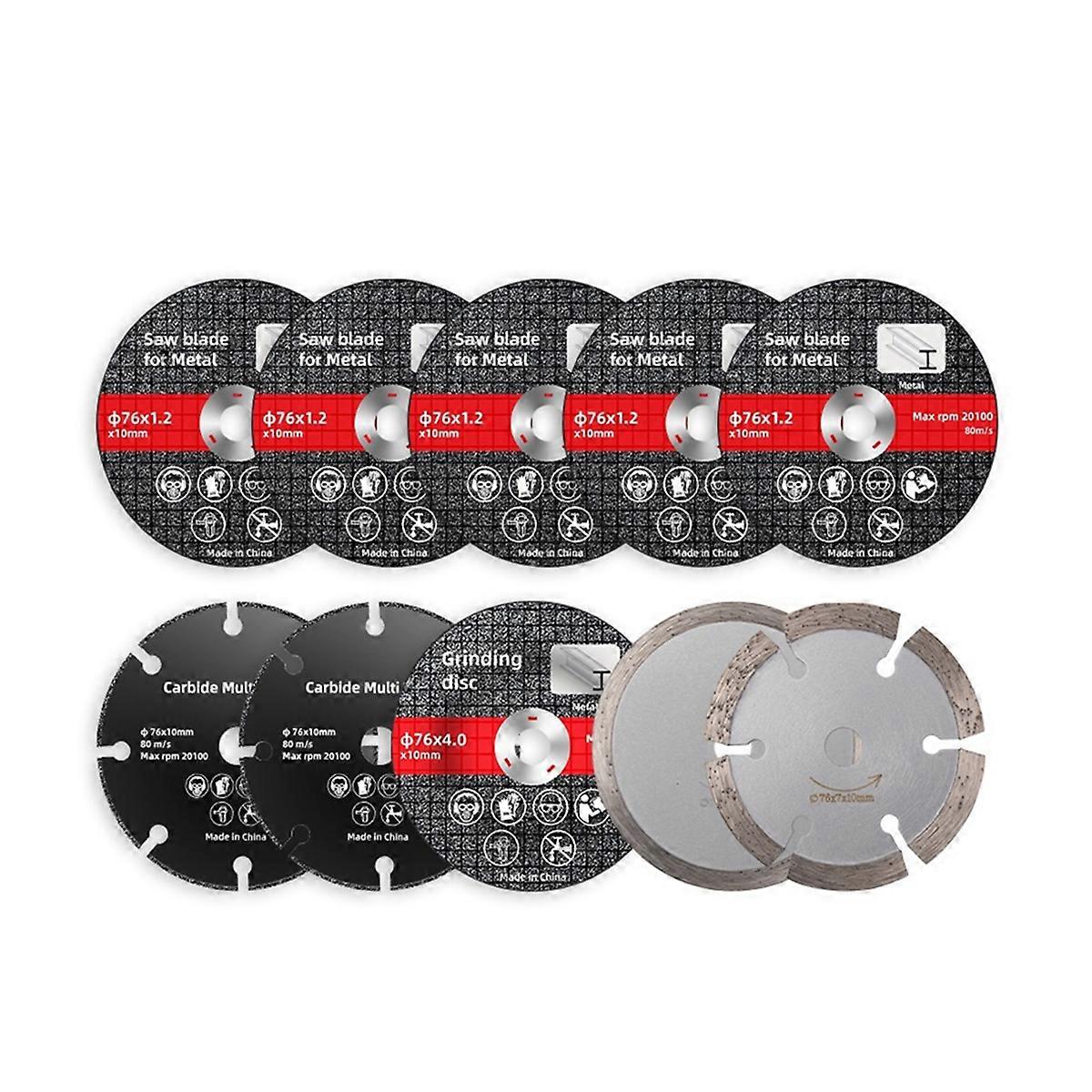 10Pcs 76mm Saw Blade Electric Grinding Cutting Disc Rotary Tool