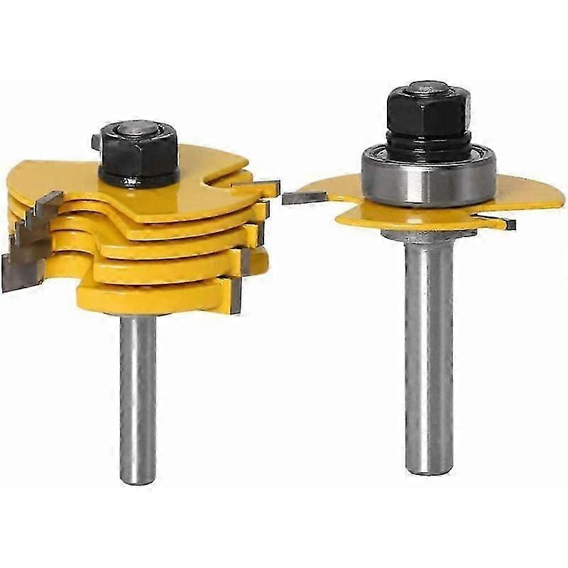 8mm justerbar 3-fløjet rille router bitsæt træ router bit træbearbejdning router bit t form med 6stk cutter blad 1.8mm, 2.5mm, 3mm, 4mm, 5mm, 6.35mm