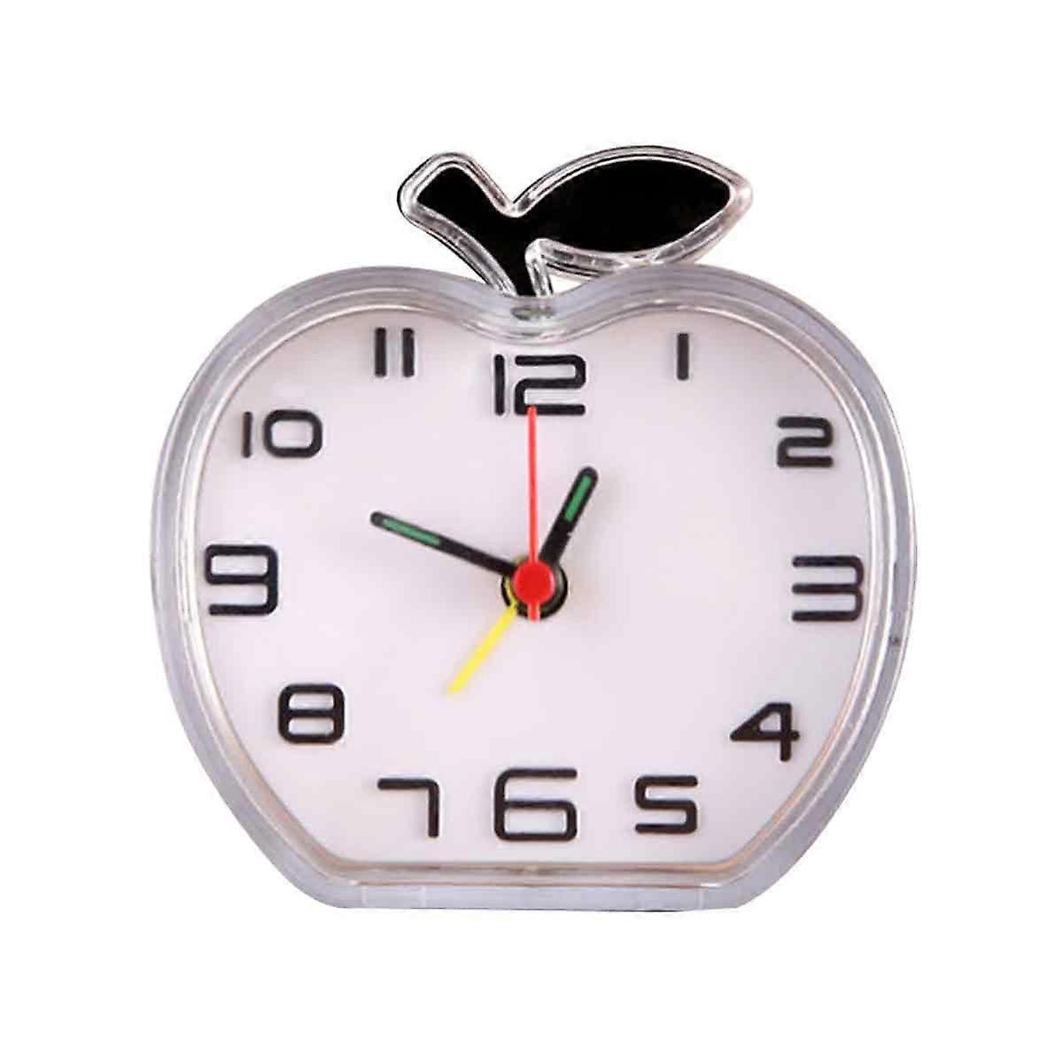 Black Mini Simple Alarm Clock Table Silent Desktop Clocks for Home Bedside Decor