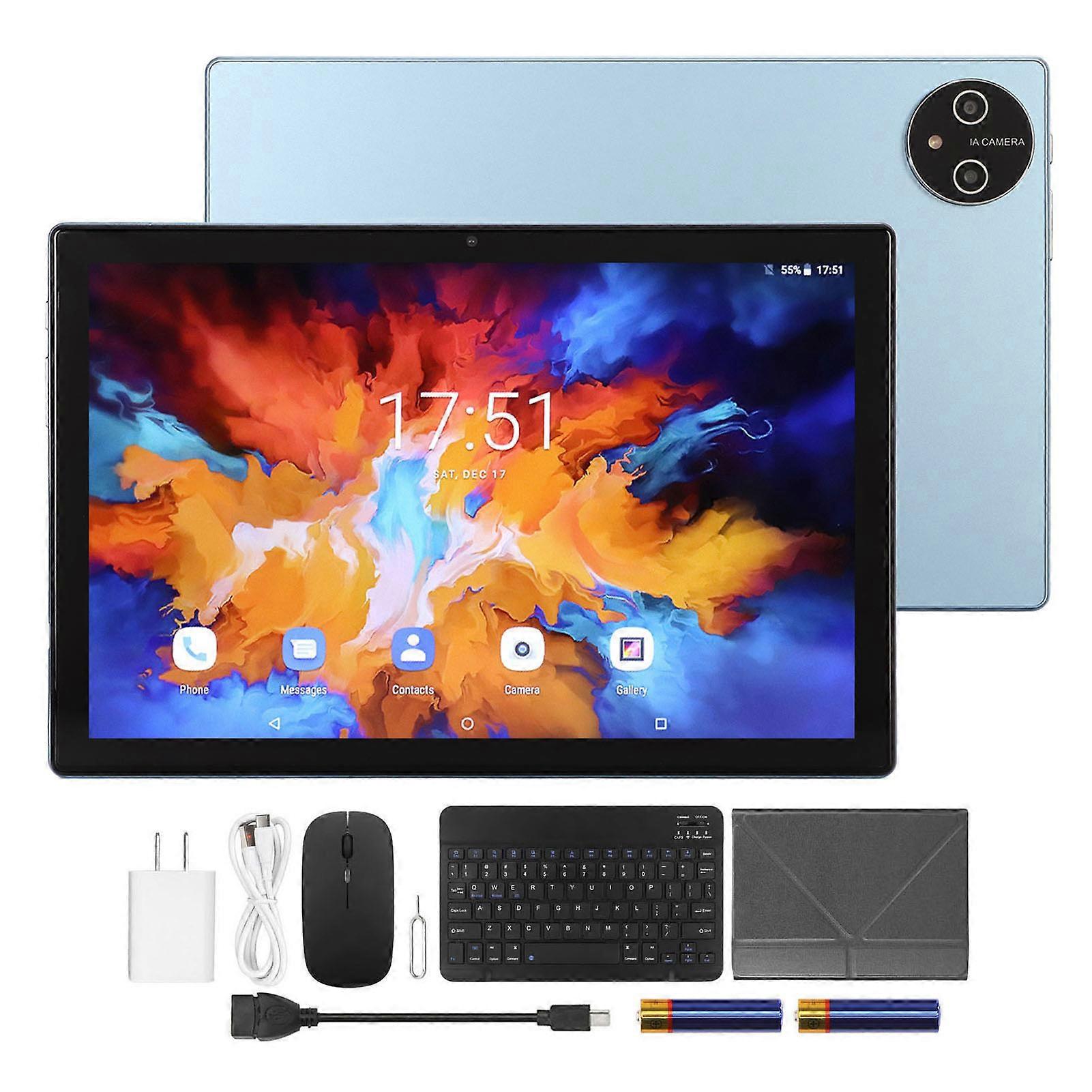 10.1in MT6755 Octa Core 12GB RAM 256GB ROM 4G LTE 5G WiFi Tablet with Keyboard Mouse Case for Android 11