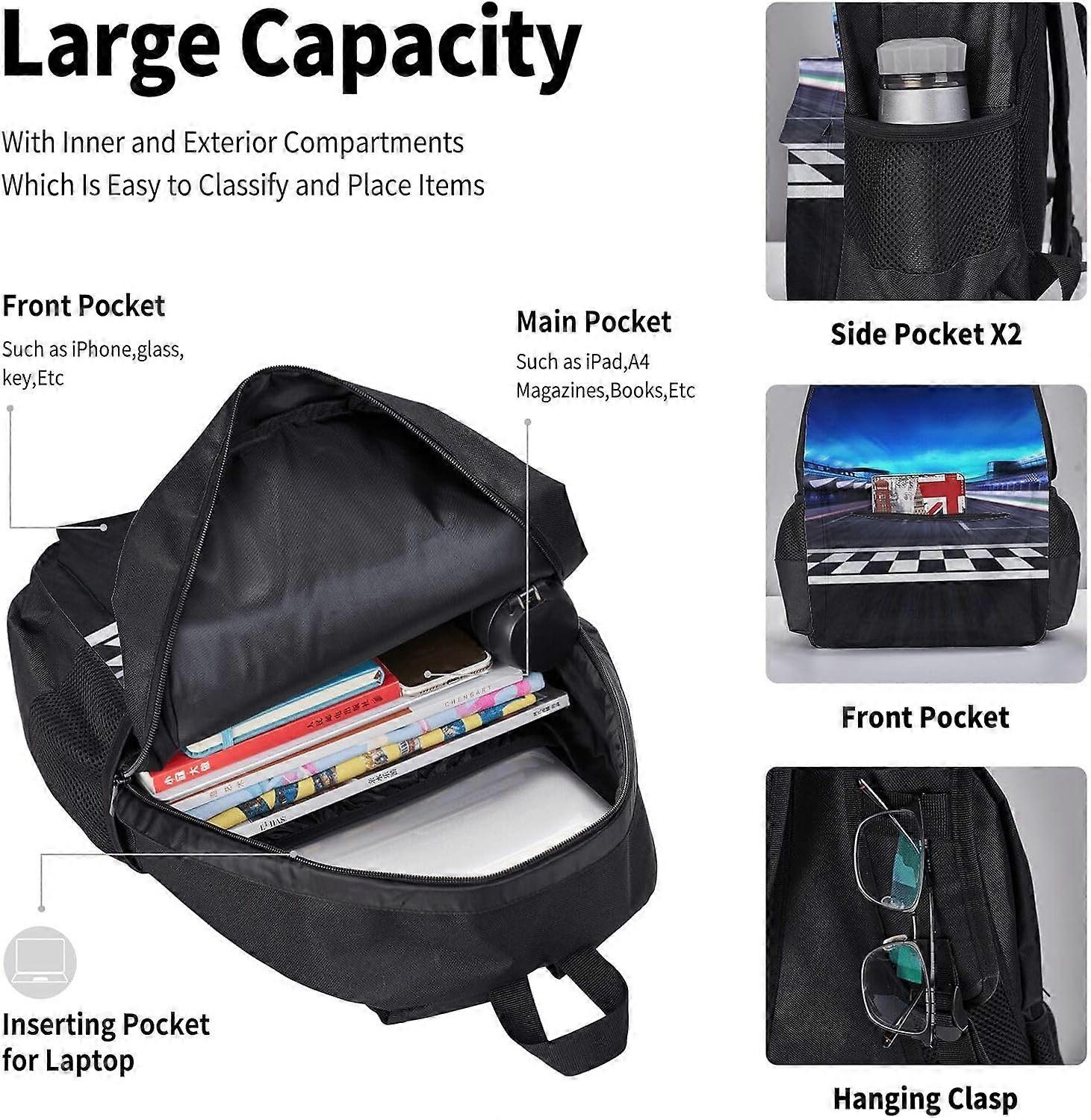 Set di zaini scolastici da pista da corsa con sacchetto per il