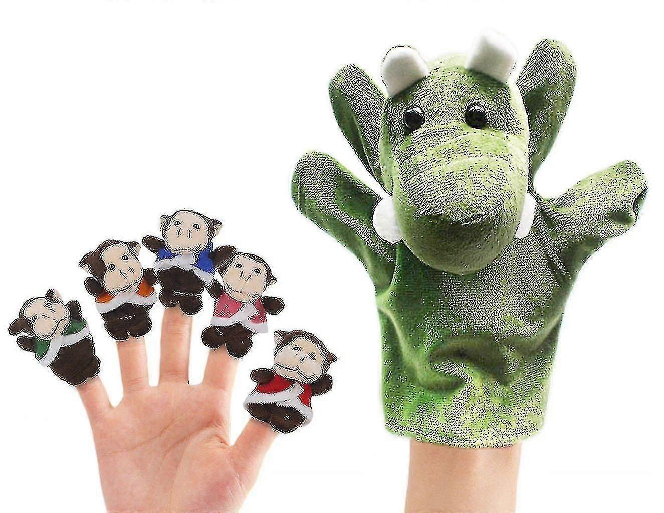 6 Piece Plush Finger Puppets Five Little Monkeys Sitting In A Tree