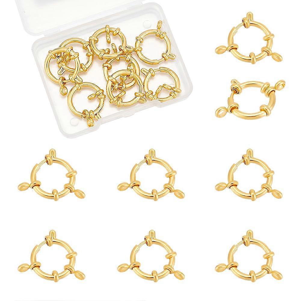 8Pcs 18mm 24K Gold Plated Spring Ring Clasps for Necklaces Bracelets DIY Jewelry