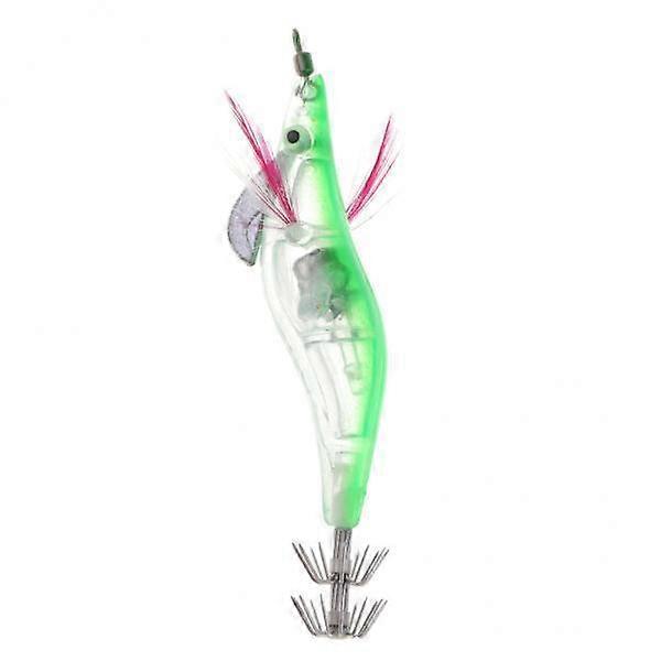 2-4pack Glow in Dark Squid Jig Hooks Shrimp Hard Fishing Lures with Noctilucent