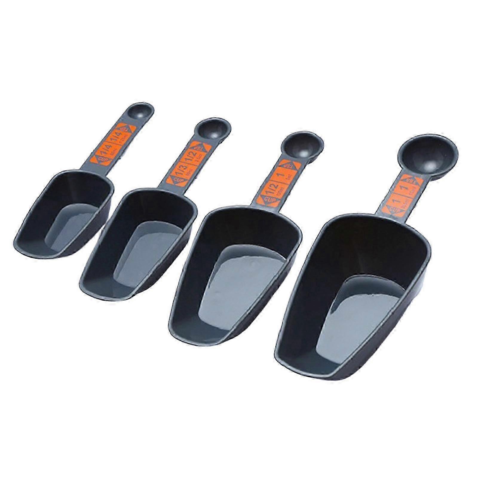 4x Dual Sided Measuring Spoons Easy to Fill Coffee Compact 1/4 Cup to 1 Cup