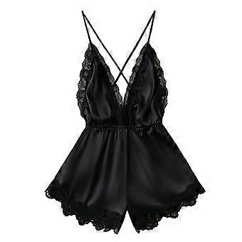 Frauen Sexy Dessous Rückenfreie Nachtwäsche Nachtwäsche, Sexy Jumpsuit Dessous Nachtwäsche Sexy Spitze Dessous Nachthemd XL Bordeaux