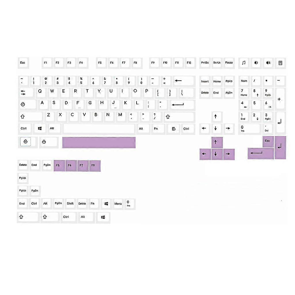 Mechanical Keyboard Keycaps Minimalist White Theme Cherry Profile 143 Keys Compatible Cherry MX Kailh Gateron Switches PL