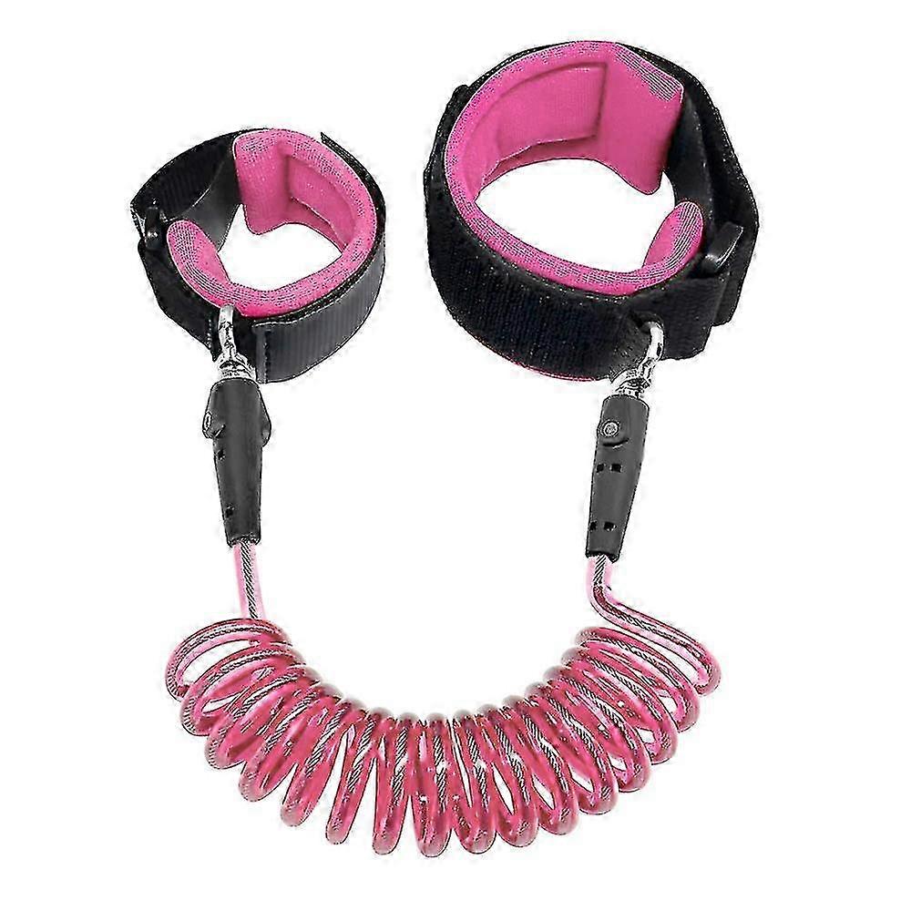 チャイルドシートベルト、通気性のある幼児用ストラップ、赤ちゃんと子供のための紛失防止リストストラップ - 1.5mピンク