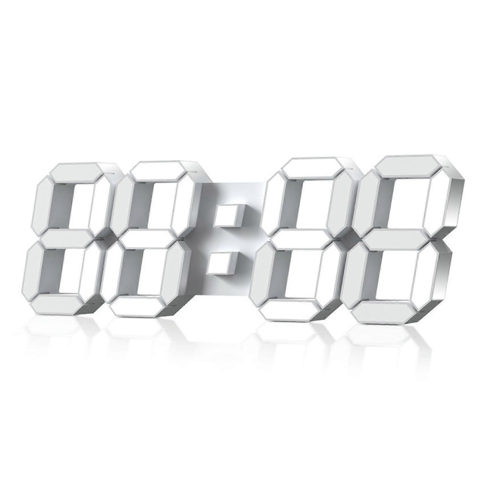 Horloge murale numérique 3D LED avec réveil, veilleuse, affichage 12/24 heures, luminosité automatique réglable et multicolore.