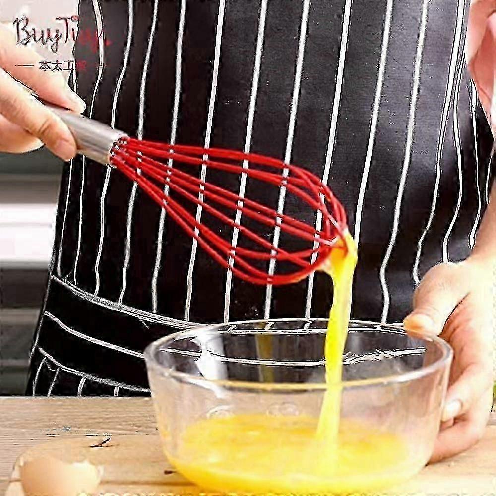 Set Of 3 Red Silicone Whisk, Balloon Whisk Set, Egg Frother, Milk And Egg Beater Blender-kitchen Ute