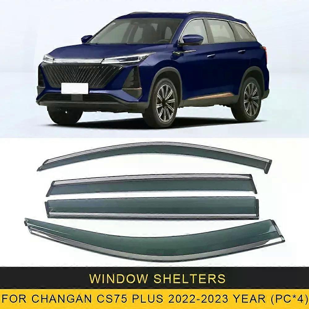 Chrome Strips Regnskydd för Changan CS75 PLUS 2022-2023 Fönstervisir Vindavvisare Dörrvisir Vent Shades Ventvisor