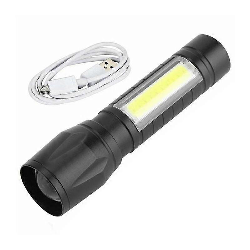 511 running plastic model + USB cable (A) $LED small flashlight with side light COB strong light telescopic zoom USB charging set mini 511 flashlight