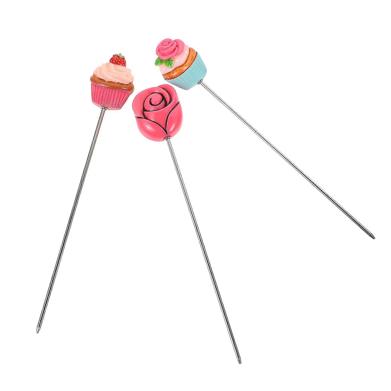 3pcs Stainless Steel Baking Needles for Cake Testing – Smooth, Easy Clean Probes for Checking Doneness in Cakes, Cupcakes, and Muffins