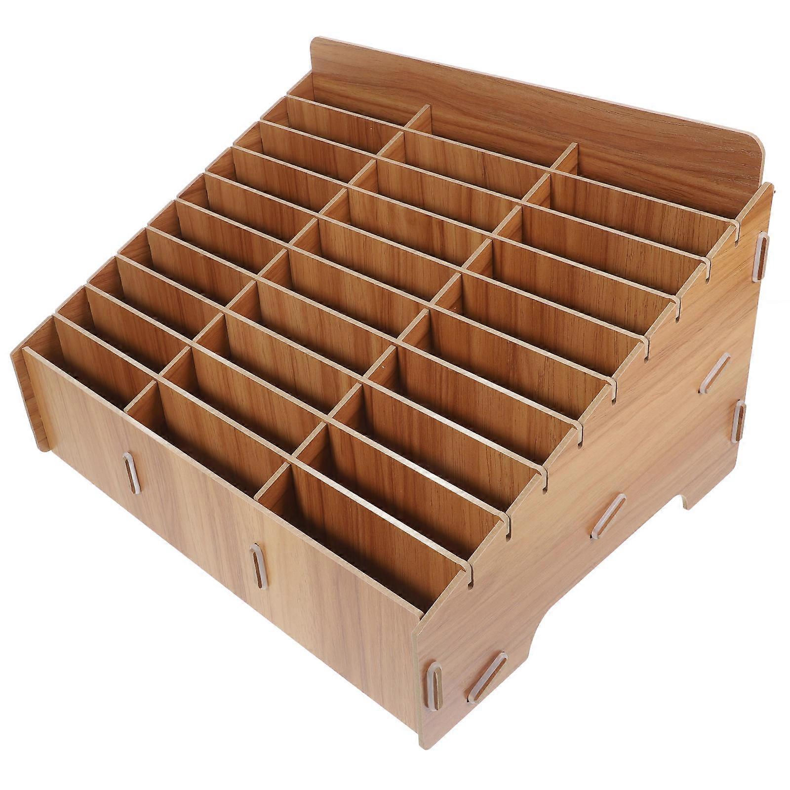 1PC Wooden Phone Storage Box with 30 Grids for Multi grid Cell Phone Management
