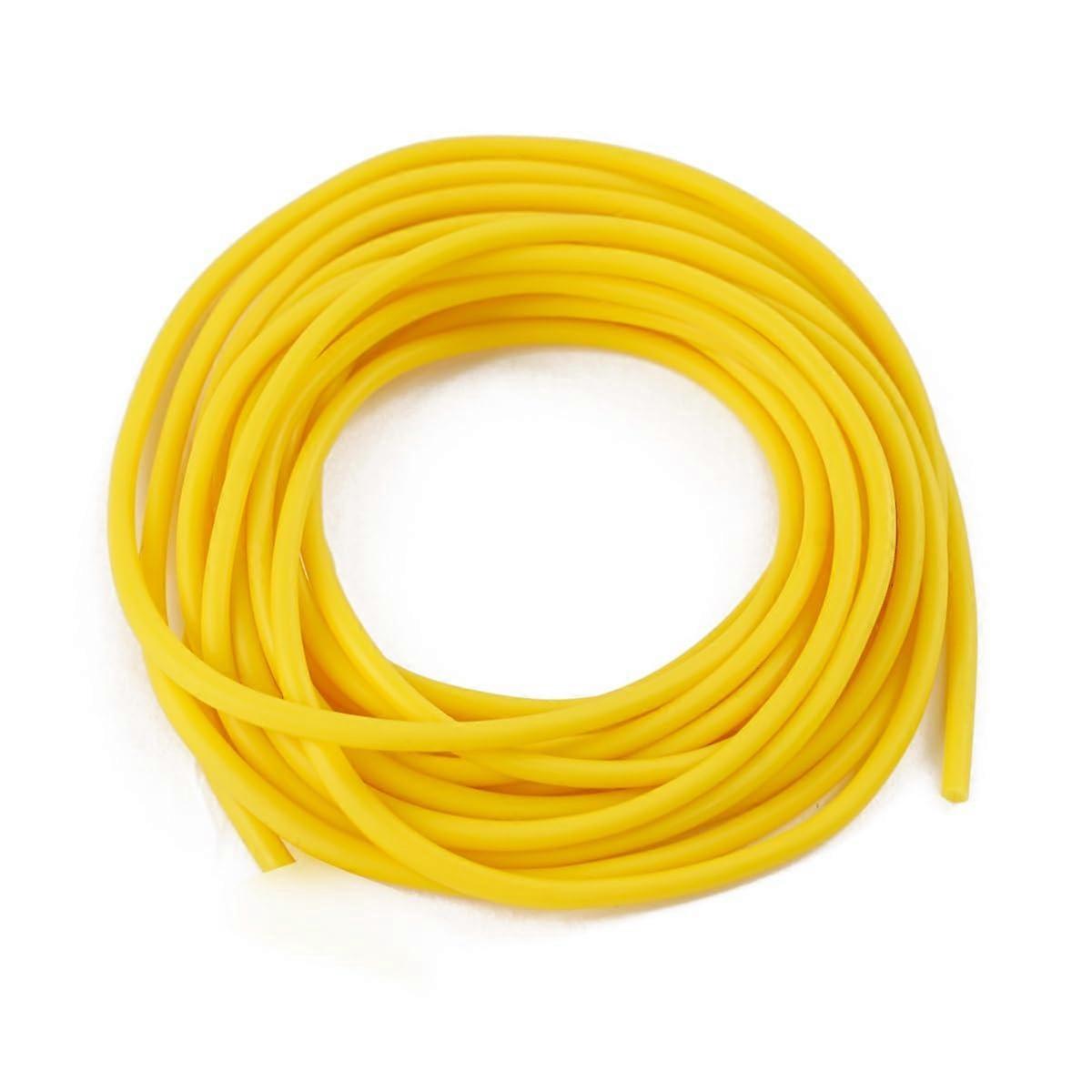 Gelb Solid Core Pole Elastic 2.4mm Diameter Angling Line Latex Tube Retention Rope 10 Meter