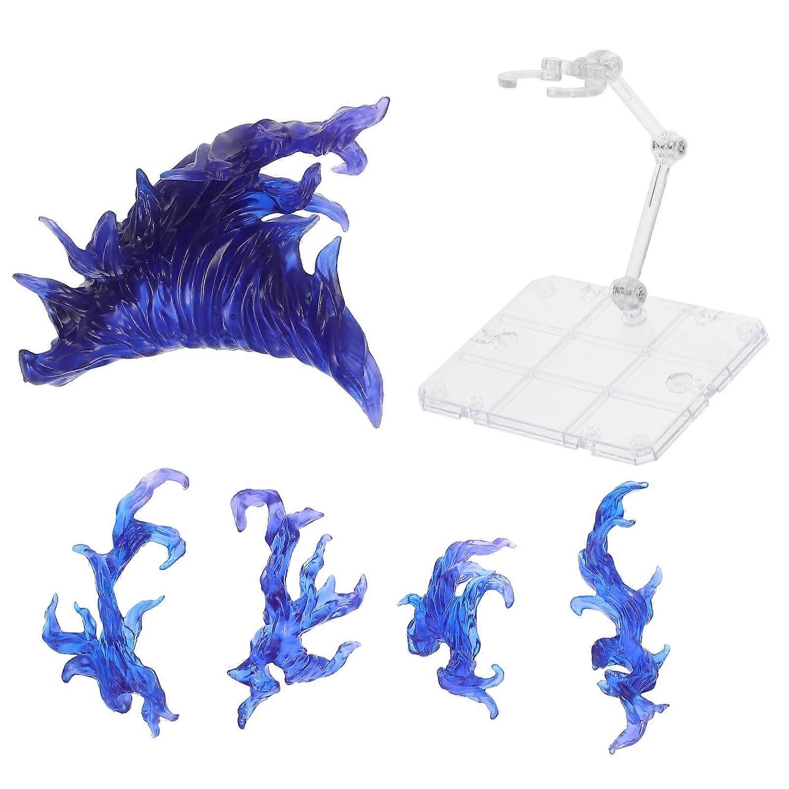 Flame Effect Purple Action Figure Stand for Doll Model 1Set Display Rack