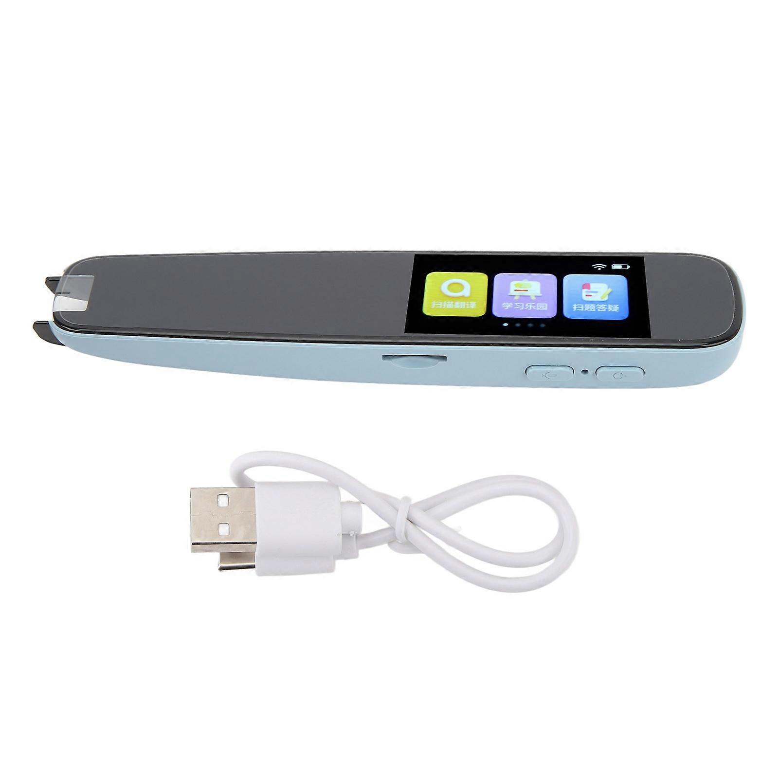 WiFi Language Translator Pen, Digital Touch Screen, Quick Identification, Scan Reader, Pen for Learning, Traveling on Board, Blue
