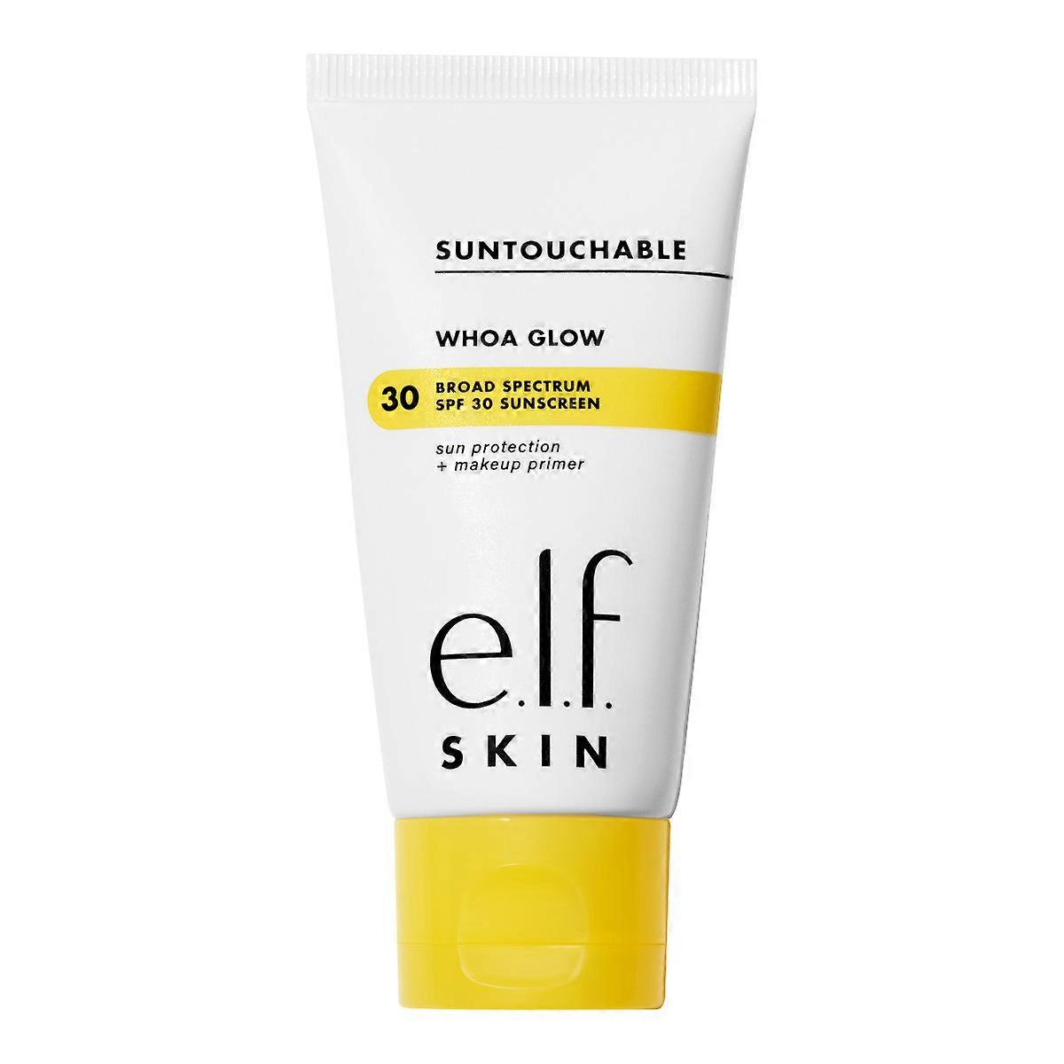 E.l.f. Skin Suntouchable Whoa Glow 防晒霜和妆前乳,阳光 - Spf 30 - 1.69 液体盎司