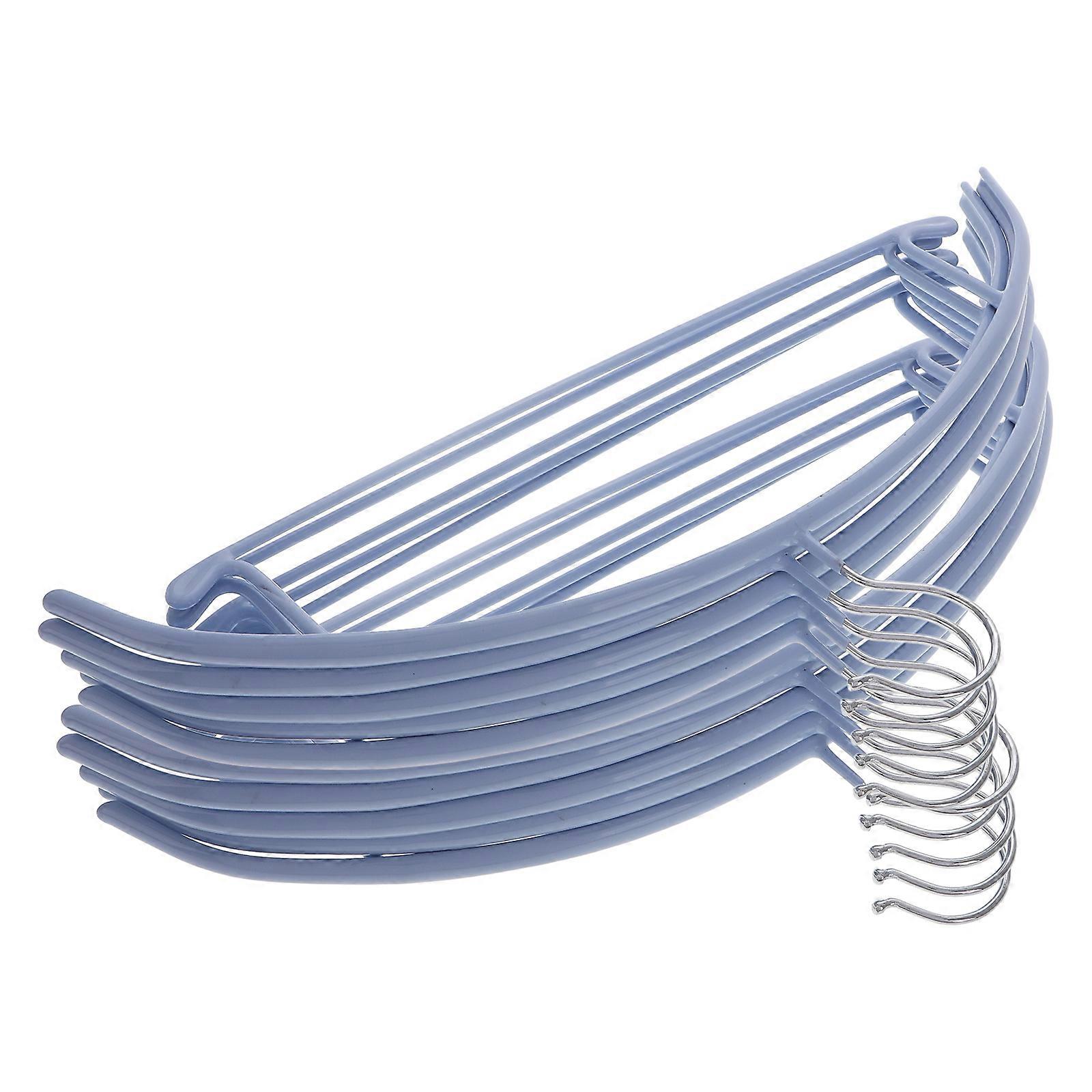 Clothes Hanger Semicircle Non-Slip PVC Coating Multipurpose Closets 10Pcs
