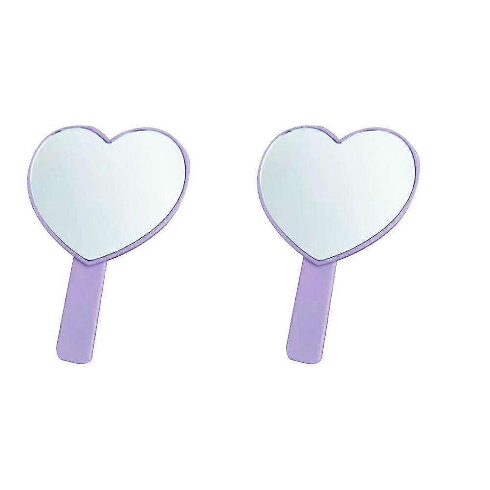 Portable Mini Heart Shaped Mirror 2Pcs High Definition Cosmetic Addition For Daily Use And Travel By Makeup Artists