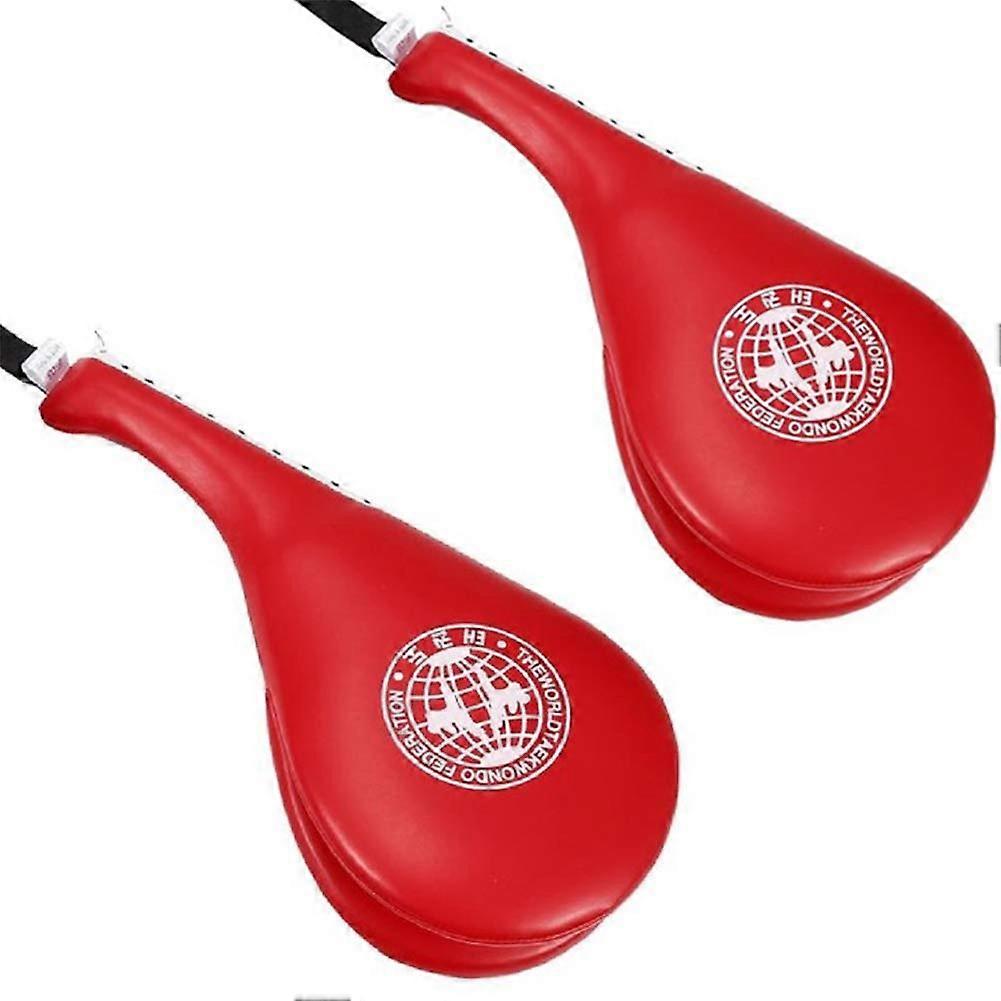 Boxing Pads Durable Leather Training Pads For Boxing And Kickboxing 2 Pack Red