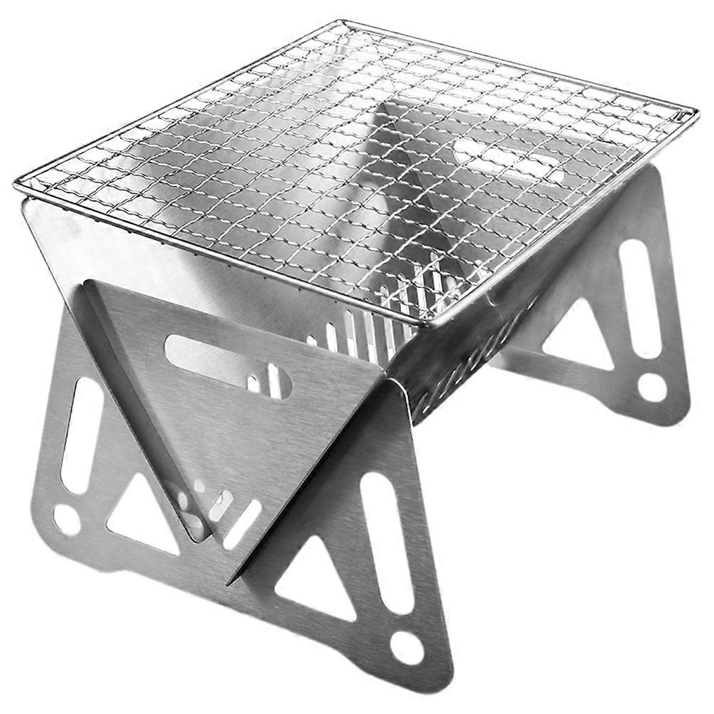 Camping Accessories Professional Design Barbecue Grill Foldable Easy to Clean Stainless Steel Rectangular 21X15X13CM 1Set