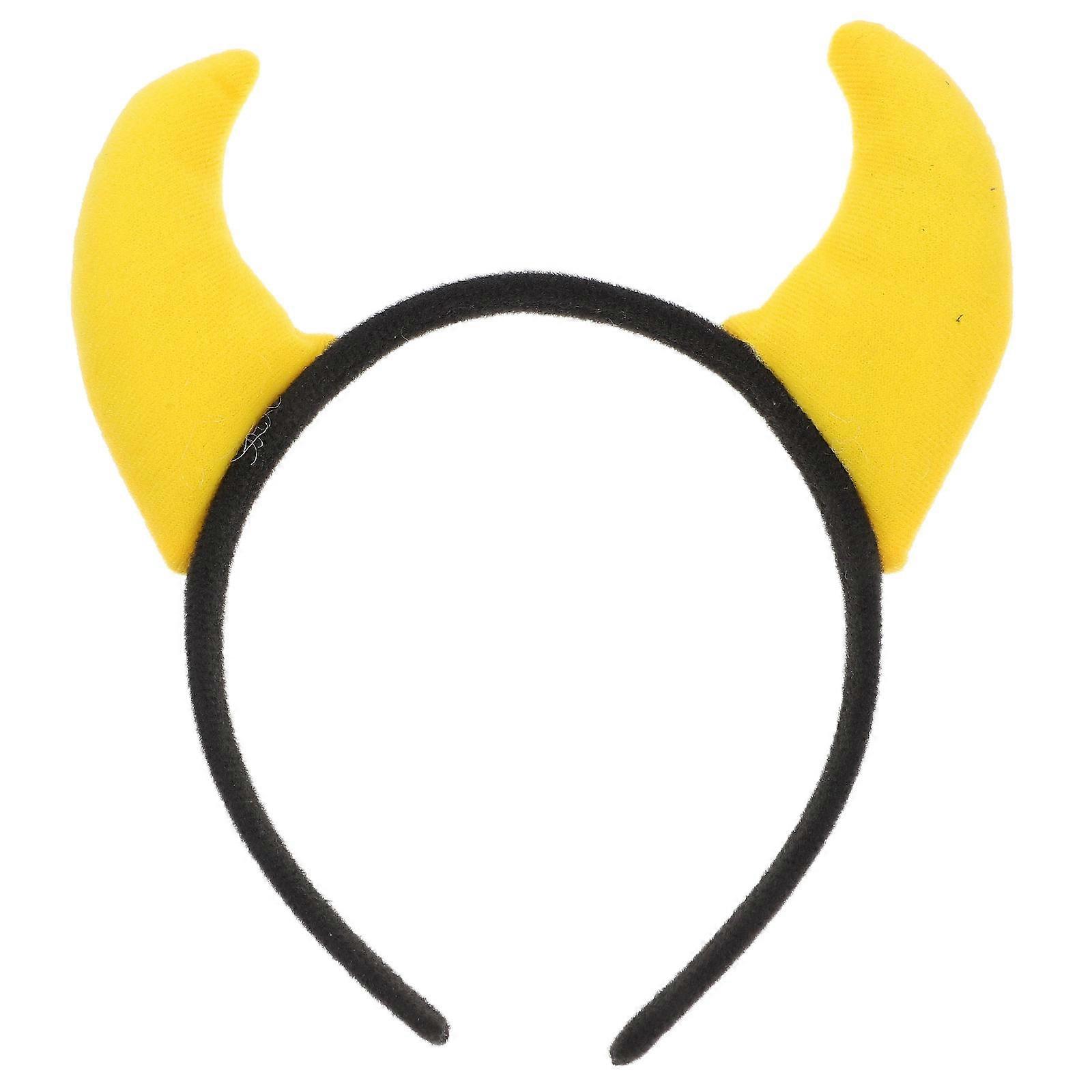 Halloween Headdress Devil Costume Theatrical Performances Yellow Color 1Pcs