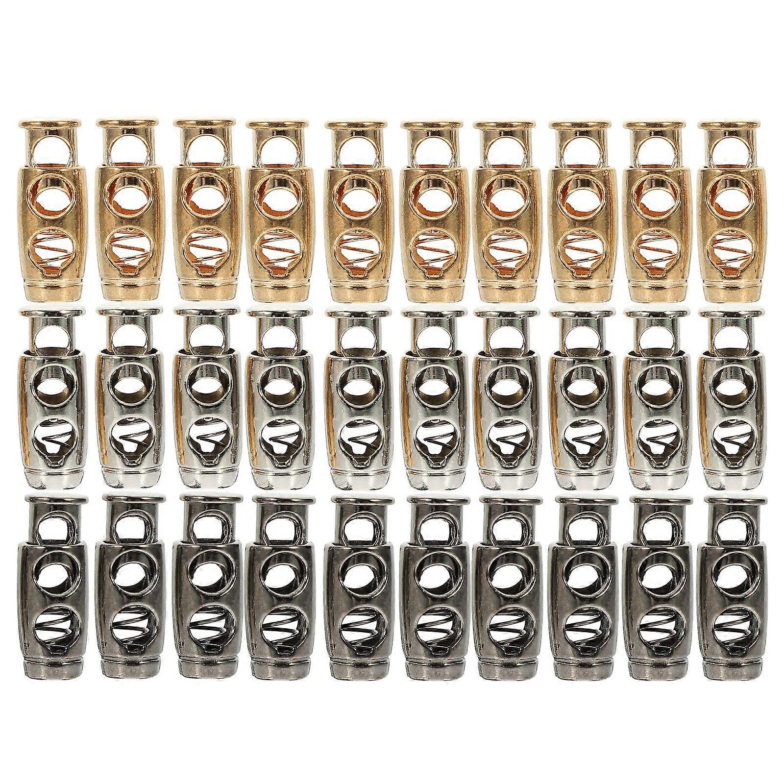 30pcs Metal Cord Lock Adjustable Spring Lock Cord Locks for Drawstrings