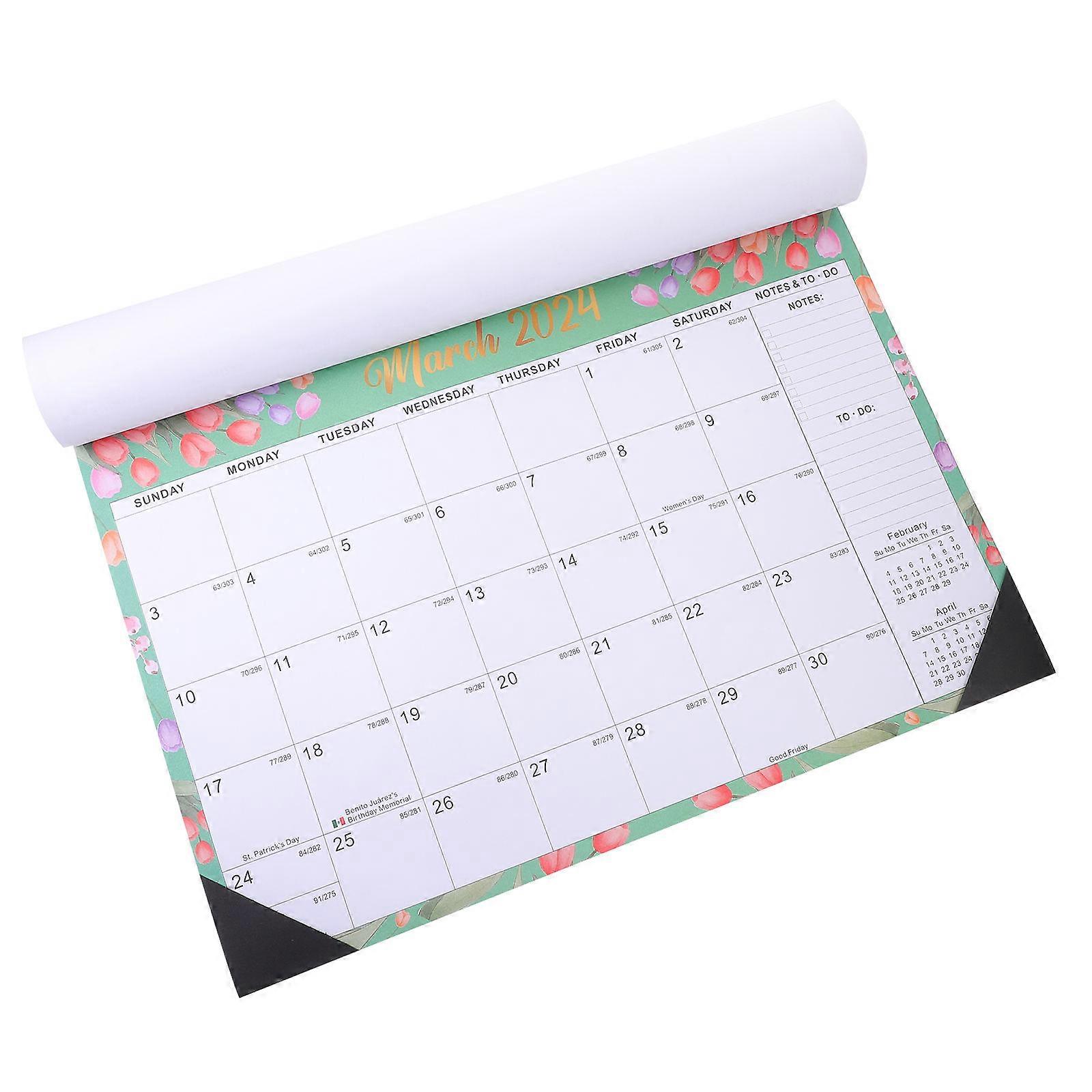 Office Wall Calendar Plan Note Hanging Calendar 2024 Assorted Color 18 Months Coverage Simple Design 1Set