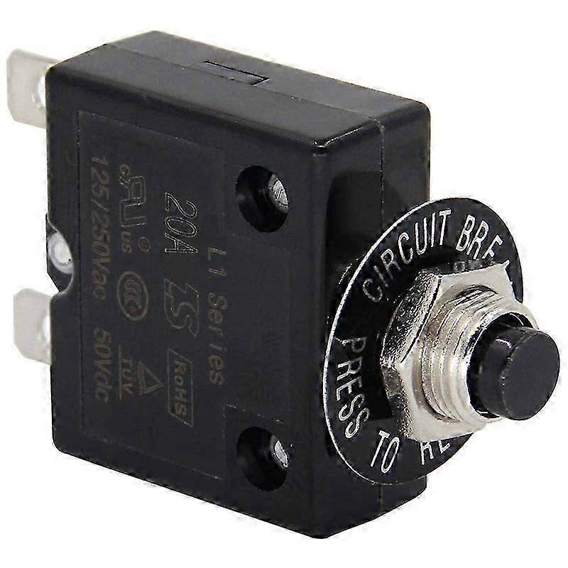 125-250V AC 50V DC Push Button Circuit Breaker 25A Thermal Overload Protector L1 Manual Reset Thermal Circuit Breaker