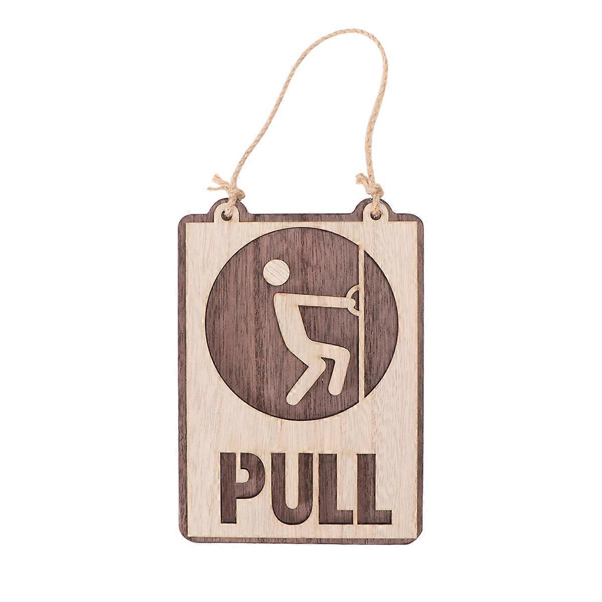 Door Push Sign Double-layer Board Hanging for Tea House 1Pc