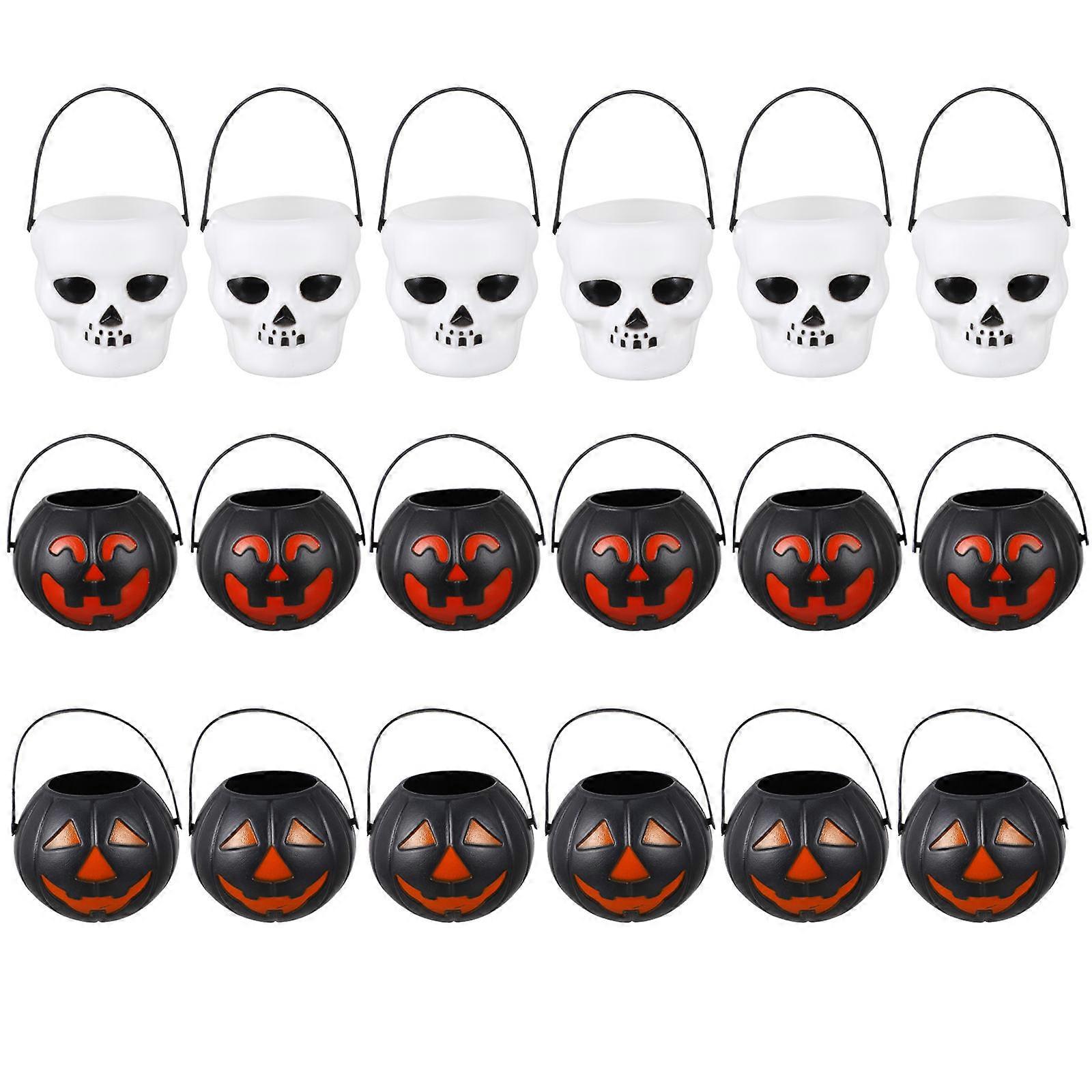 Miniature Candy Buckets Portable Small Candy Containers Black For Festive Atmosphere Decoration Props 18Pcs