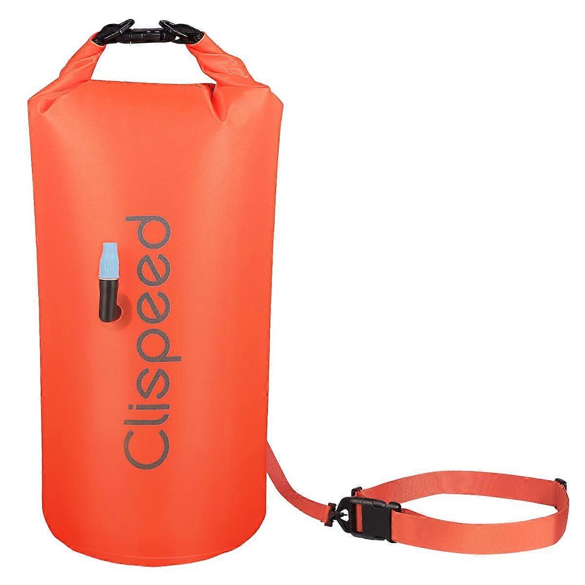 Clispeed Multipurpose Swim Float Safety Float Storage Bag For Swimmers Triathletes Snorkelers Surfers (Orange)