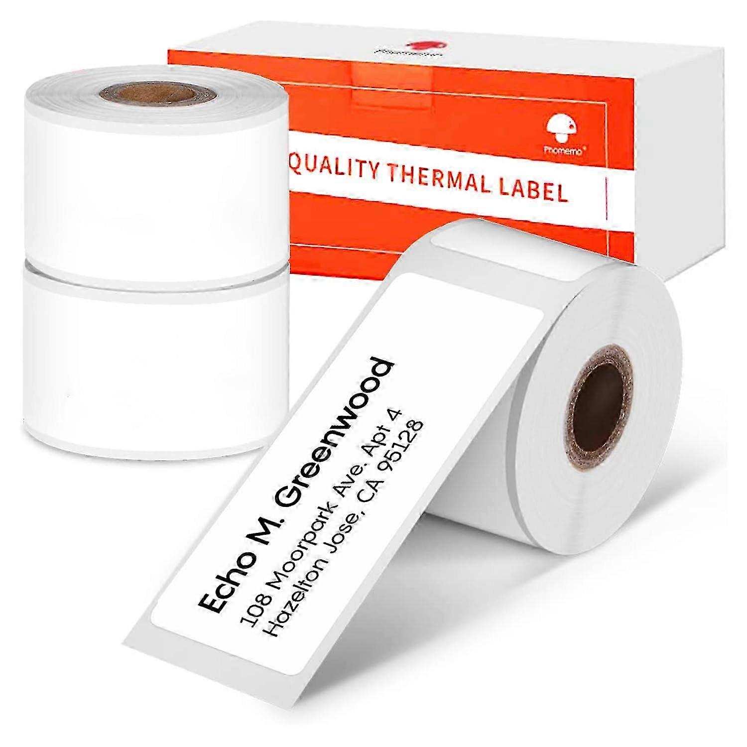 3 Rolls of Adhesive White Address Labels Measuring 0.98''x2.64'' (25x67 mm) Designed for Various Addressing Needs