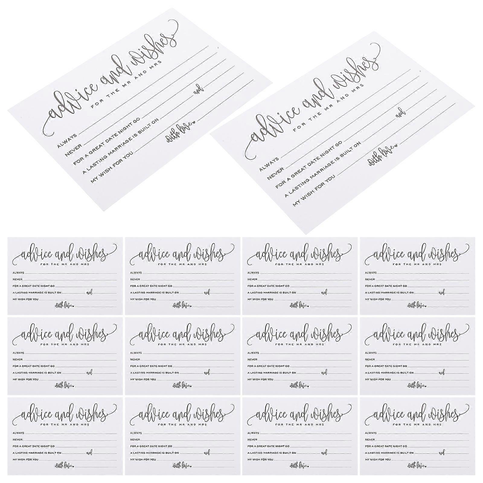 50 Pack Wedding Blessing Cards, Writable Table Cards for Banquet, Bridal Shower, Guest Wishes and Gratitude Expression
