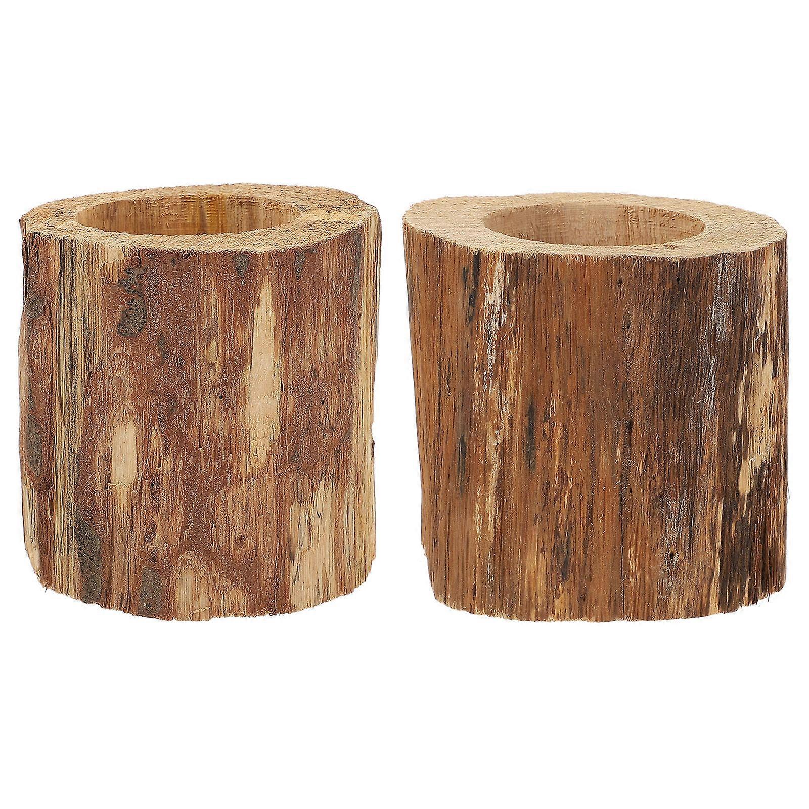 Here's a refined and appealing product description based on your input:
**2pcs Wooden Flower Pot – Simple & Natural Succulent Planter for