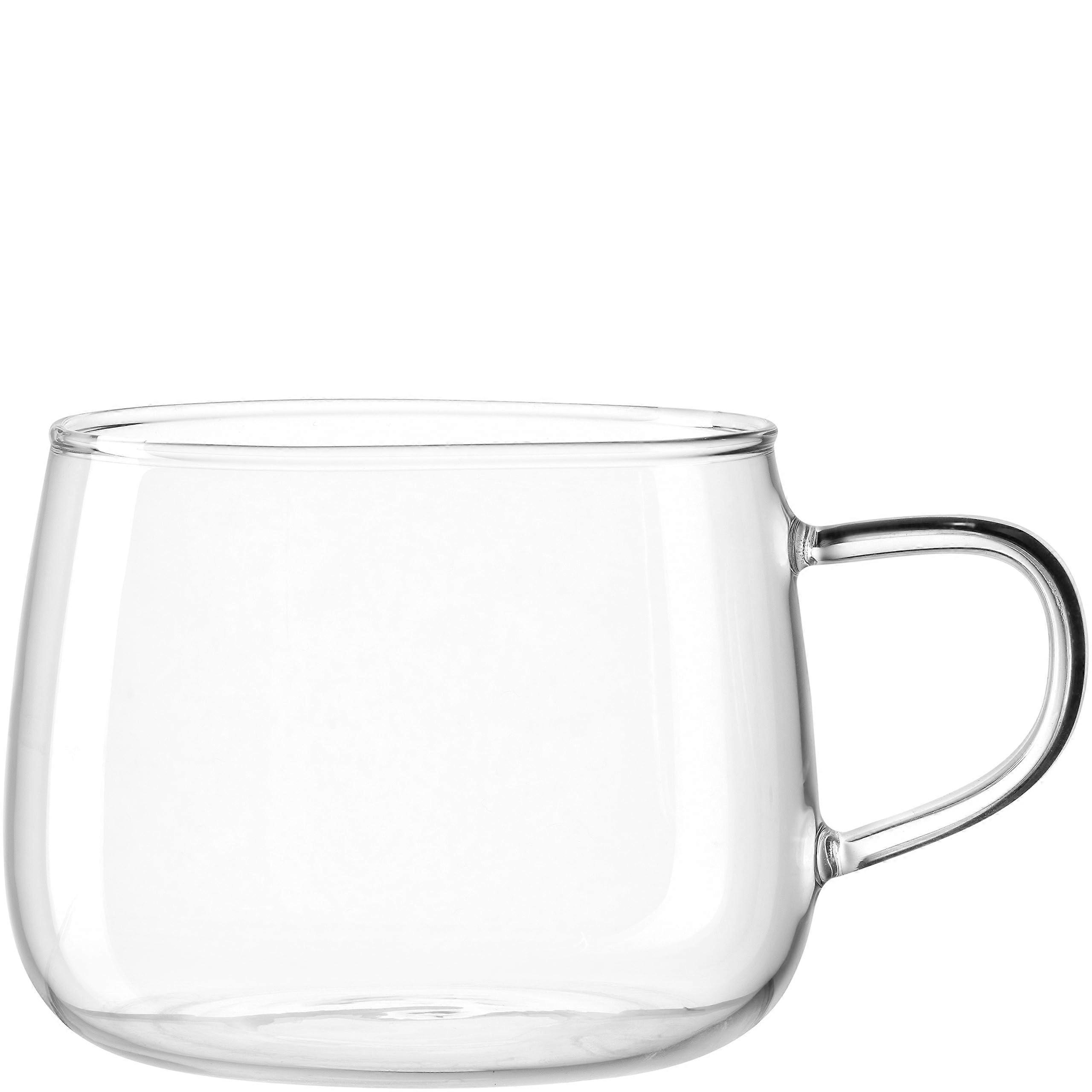 Tea Cup, 450ml Thick-Walled Borosilicate Glass Mug, Handmade, Dishwasher and Microwave Safe