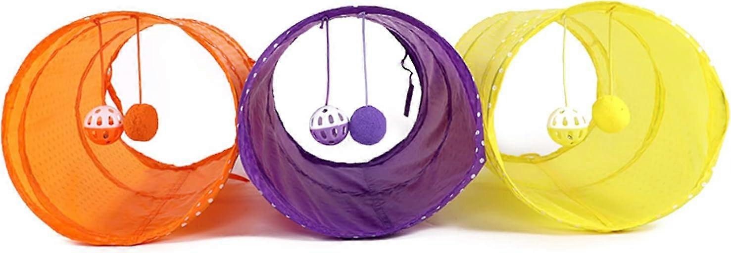 Cat Tunnel Toy – Foldable Play Tube With Hanging Ball For Indoor Cats & Kittens