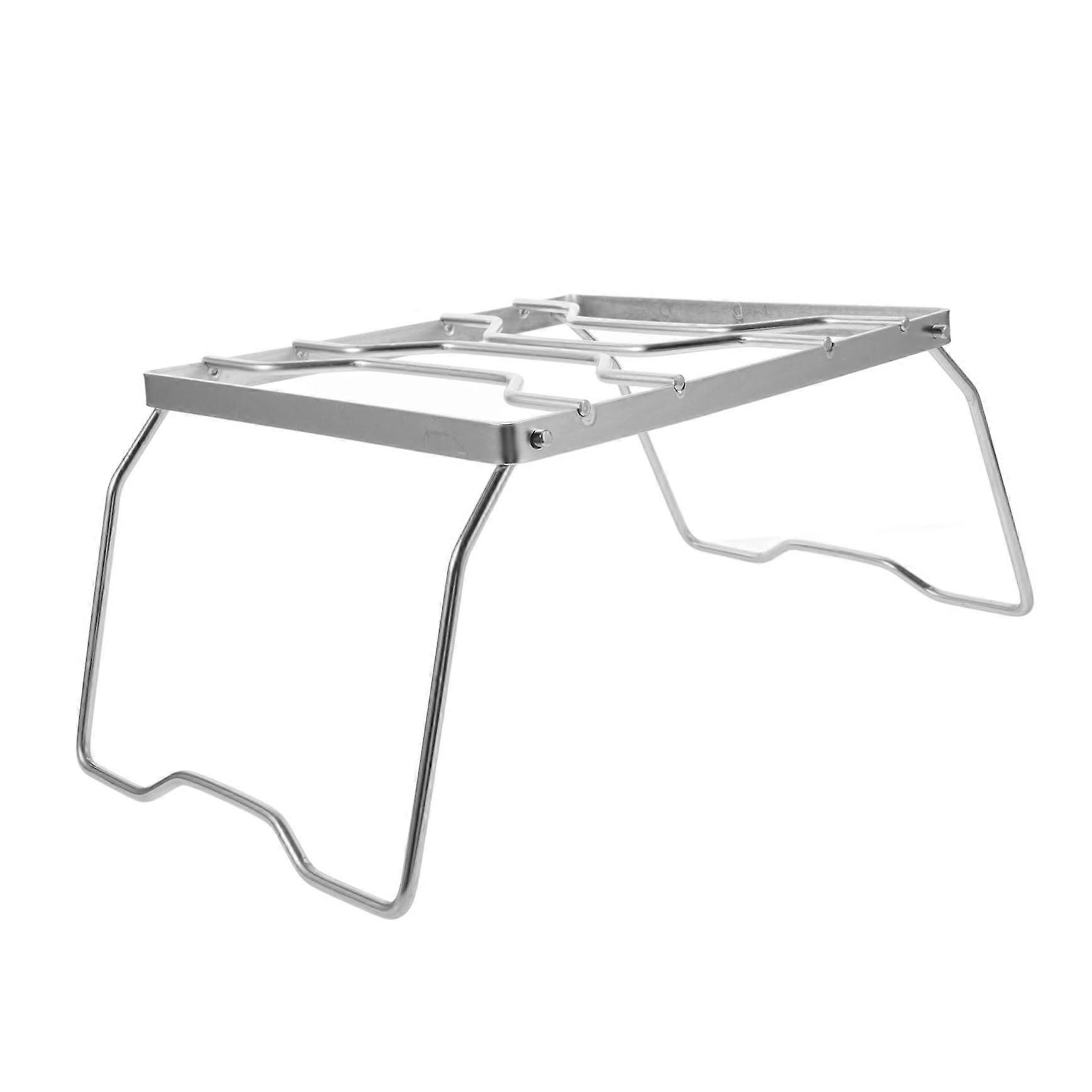 Stainless Steel Foldable BBQ Rack with Grid Pattern and Portable Design