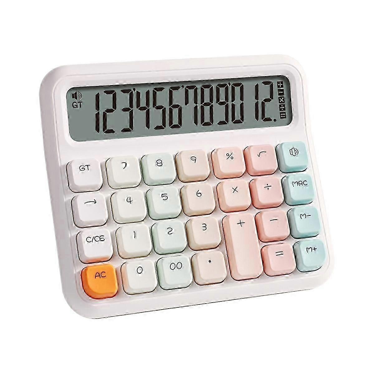 Kalkulator biurkowy 12-cyfrowy wyświetlacz, urocza i ergonomiczna konstrukcja z dużym ekranem LCD do domu, Scho