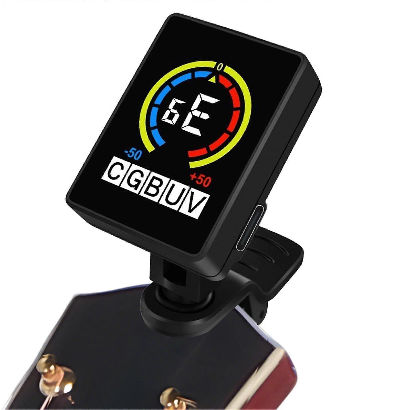 Guitar Tuner Clip On, Clip-On Tuning Tool, Portable For Guitar And Ukulele, Practice And Studio 1.06 x 1.46 x 1.65 In