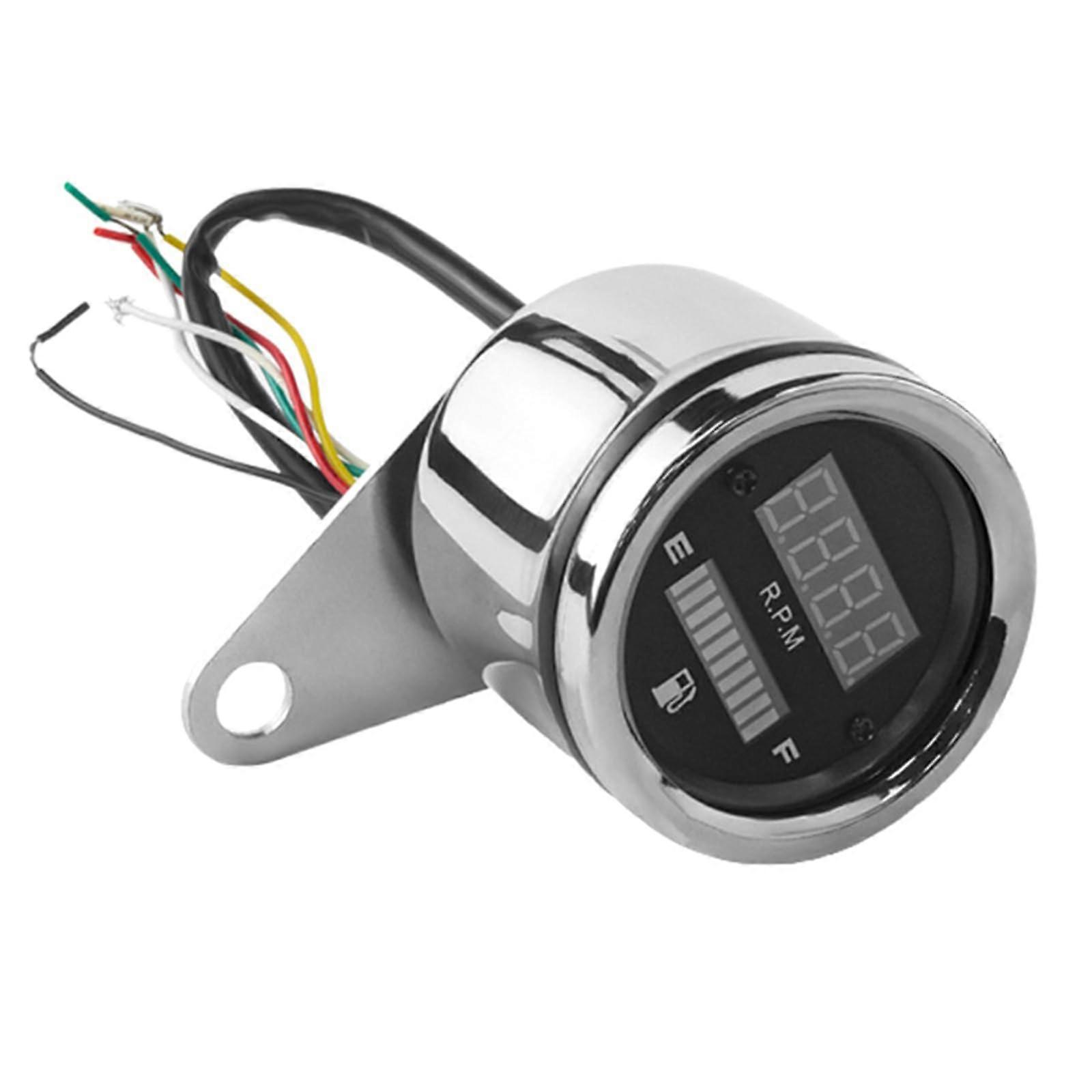 Multifunctional Dashboard Tachometer with Integrated Speed and Fuel Gauge, 12V for Easy Reading During Rides