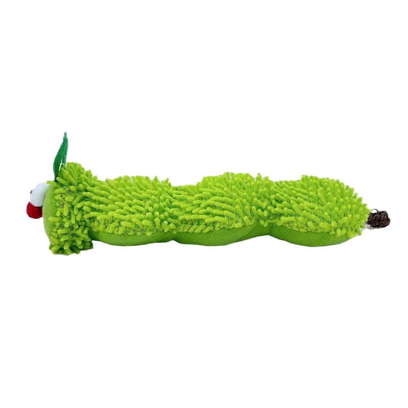 Cat Toy Prevent Furniture Destruction Bite Resistant Interactive Plush Green Caterpillar with Catnip Improves Bonding Protect Play for Cats Pet Green