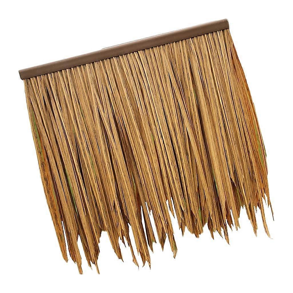 Fake Thatch Palmenblatt Simulation Tile 19.7x19.7 Inch PVC Artificial Grass Fireproof Plastic Straw for Pavilion Yellow B 2pcs