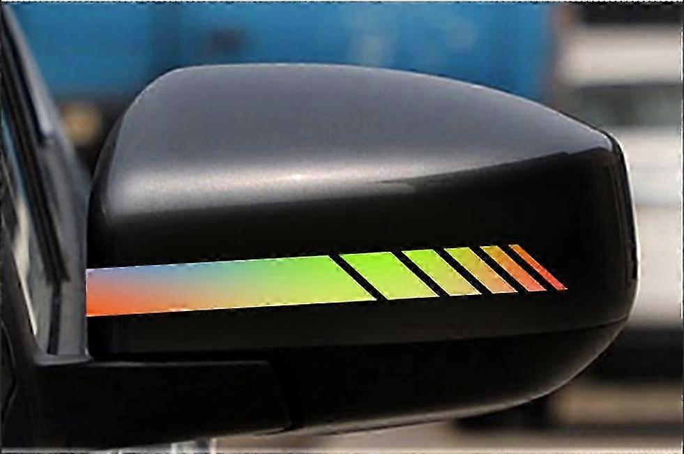 2 Pairs Car Rearview Mirror Stripe Design Sticker Set (Color)