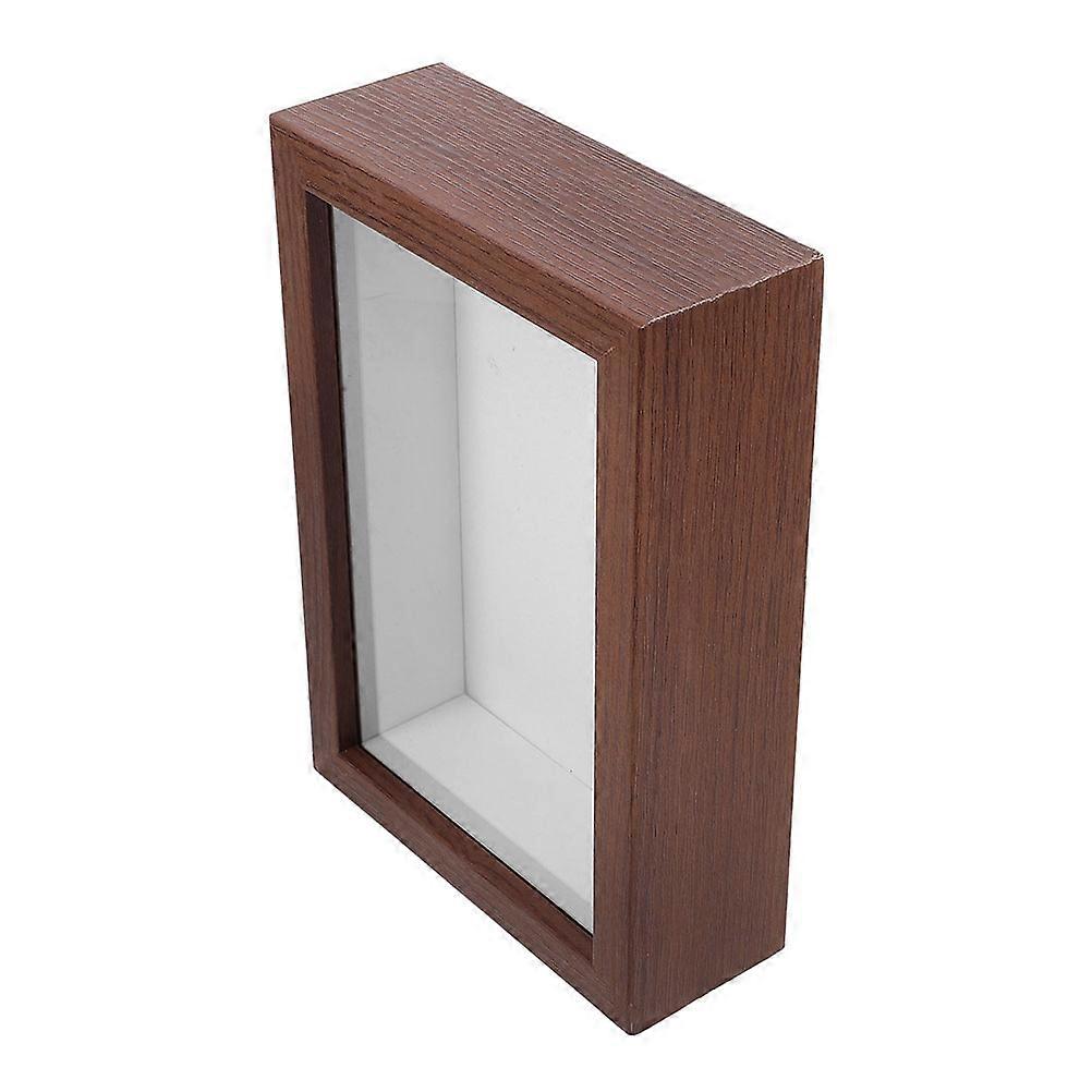 Display Frame Shadow Box Specimen Box For Home Decoration Rectangular Wooden Storage 1Pack